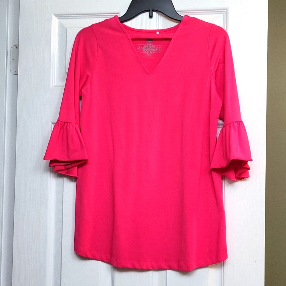 Pink blouse- three quarter sleeve